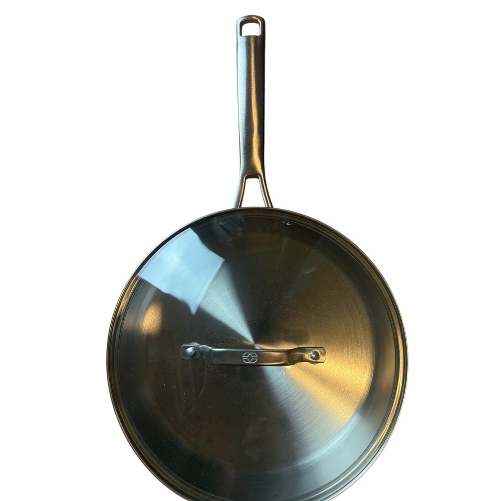 Calphalon 3 Qt- 2.8L Stainless Fry Frying Saute Pan Skillet Cookware Damaged Lid